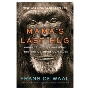 The cover of Mama's Last Hug shows a close-up of an elderly cimplanzee's face